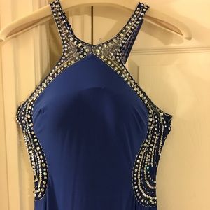 Royal Blue Formal Dress,shoes,earrings,purse